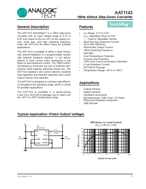 AAT1143IJS-3.3-T1 Datasheet PDF Advanced Analogic Technologies