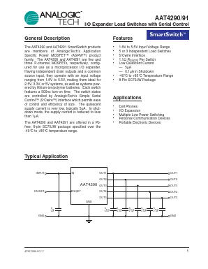 AAT4291IJS-1-T1 Datasheet PDF Advanced Analogic Technologies