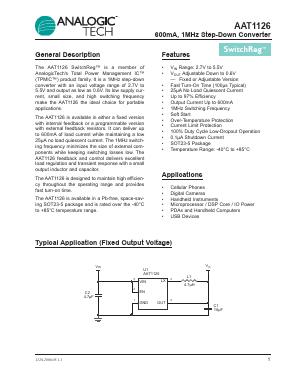 AAT1126 Datasheet PDF Advanced Analogic Technologies