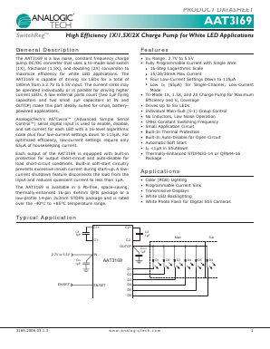 AAT3169IFO-T1 Datasheet PDF Advanced Analogic Technologies