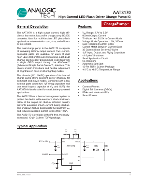 AAT3170 Datasheet PDF Advanced Analogic Technologies