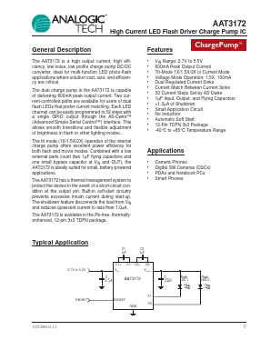 AAT3172IWP-T1 Datasheet PDF Advanced Analogic Technologies