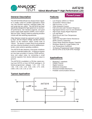 AAT3218IGV-2.8-T1 Datasheet PDF Advanced Analogic Technologies