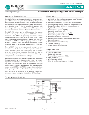 AAT3670ISK-4.2-T1 Datasheet PDF Advanced Analogic Technologies