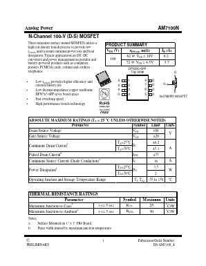 AM7100N Datasheet PDF Analog Power