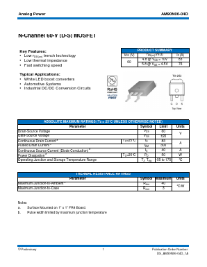 AM90N06-04D Datasheet PDF Analog Power