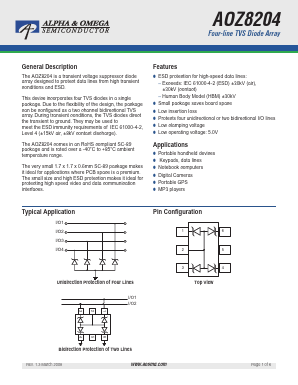AOZ8204KI Datasheet PDF Alpha and Omega Semiconductor
