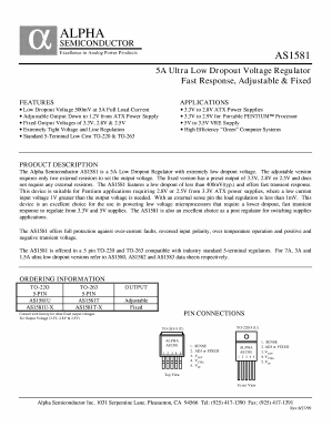 AS1581T-X Datasheet PDF Alpha and Omega Semiconductor
