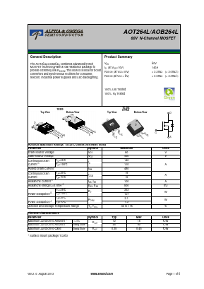 AOT264L Datasheet PDF Alpha and Omega Semiconductor