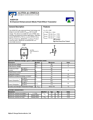 AOD4120L Datasheet PDF Alpha and Omega Semiconductor