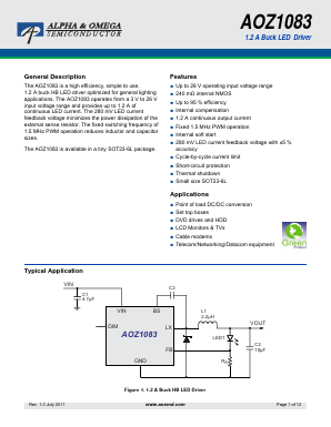 AOZ1083 Datasheet PDF Alpha and Omega Semiconductor