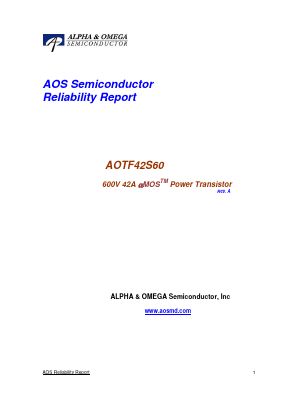 AOTF42S60 Datasheet PDF Alpha and Omega Semiconductor
