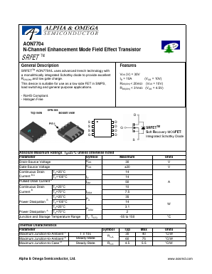 AON7704 Datasheet PDF Alpha and Omega Semiconductor