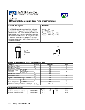 AOU412L Datasheet PDF Alpha and Omega Semiconductor