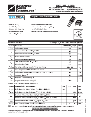 APT47N60BCF Datasheet PDF Advanced Power Technology 