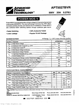 APT5027BVR Datasheet PDF Advanced Power Technology 