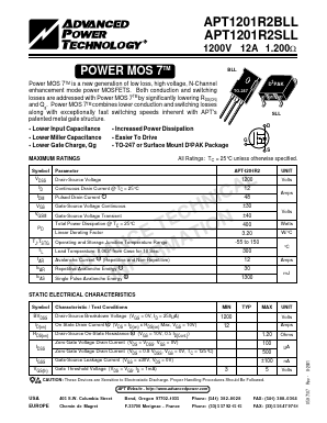 APT1201R2 Datasheet PDF Advanced Power Technology 