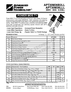 APT30M36LLL Datasheet PDF Advanced Power Technology 