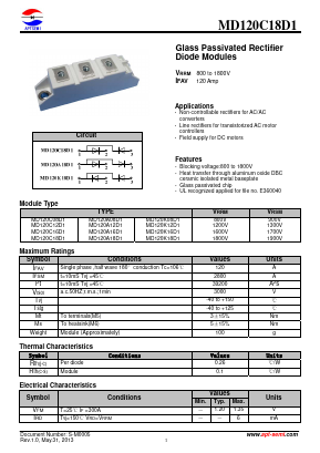 MD120C16D1 Datasheet PDF Jiangsu APT Semiconductor Co.,Ltd.
