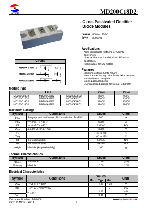 MD200C16D2 Datasheet PDF Jiangsu APT Semiconductor Co.,Ltd.