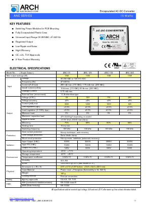 ANC-12S Datasheet PDF ARCH Electronics