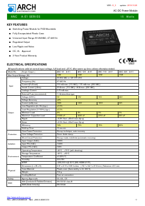 ANC-12SA-E1 Datasheet PDF ARCH Electronics