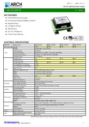 ANC-12S-DN Datasheet PDF ARCH Electronics