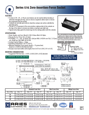 40-516-11S Datasheet PDF Aries Electronics, Inc.