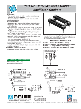 14005 Datasheet PDF Aries Electronics, Inc.