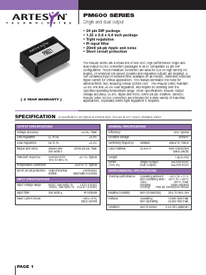 PM672 Datasheet PDF Artesyn Technologies