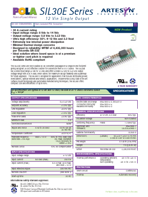 SIL30E-12W3V3-VJ Datasheet PDF Artesyn Technologies