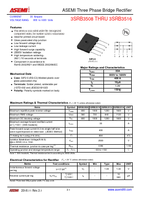 3SRB3510 Datasheet PDF ASEMI TECHNOLOGY., LTD