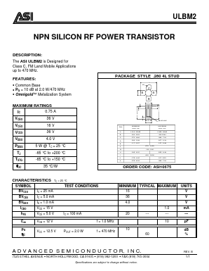 ASI10675 Datasheet PDF Advanced Semiconductor