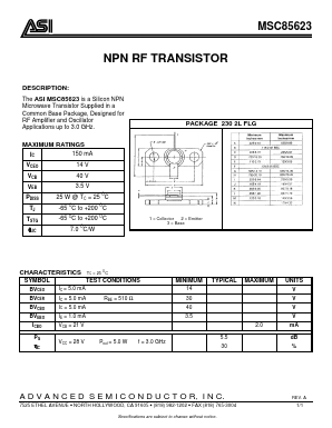 MSC85623 Datasheet PDF Advanced Semiconductor