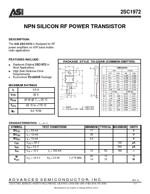 2SC1972 Datasheet PDF Advanced Semiconductor