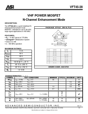 ASI10704 Datasheet PDF Advanced Semiconductor
