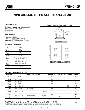 ASI10743 Datasheet PDF Advanced Semiconductor