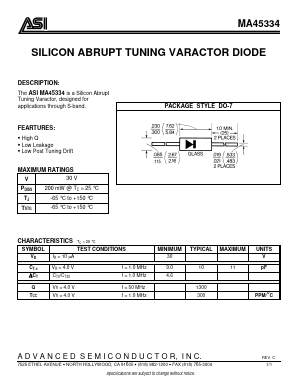 MA45334 Datasheet PDF Advanced Semiconductor
