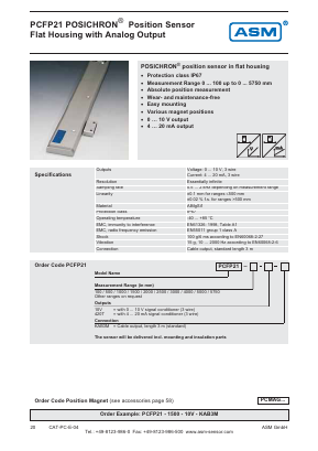 PCFP21 Datasheet PDF ASM GmbH