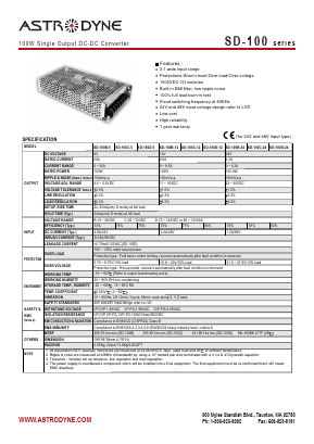 SD-100C-12 Datasheet PDF Astrodyne Corporation