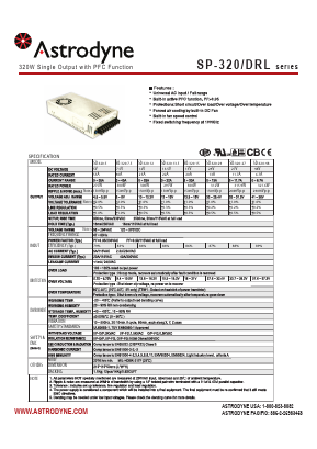 SP-320-48 Datasheet PDF Astrodyne Corporation