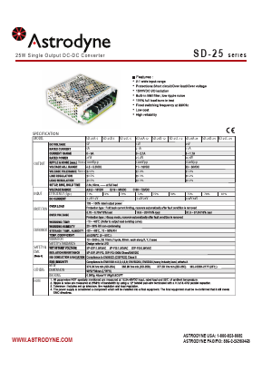 SD-25C-5 Datasheet PDF Astrodyne Corporation