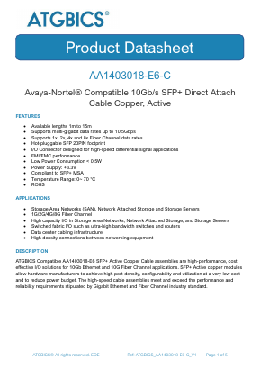 AA1403018-E6-C Datasheet PDF ATGBICS by Approved Technology