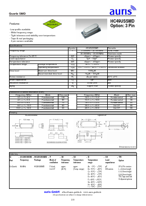 HC49USSMD_1 Datasheet PDF auris-GmbH