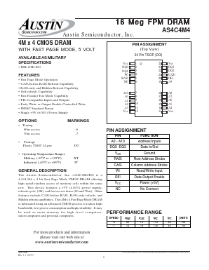 AS4C4M4DG-7/XT Datasheet PDF Austin Semiconductor