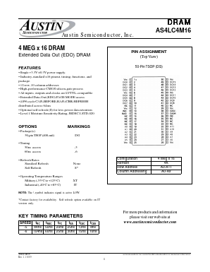 AS4LC4M16DG-6/IT Datasheet PDF Austin Semiconductor