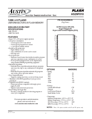 AS29F010F-150/XT Datasheet PDF Austin Semiconductor