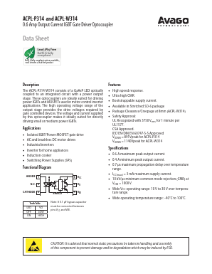 ACPL-W314-060E Datasheet PDF Avago Technologies