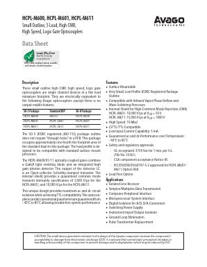 HCPL-M600-500E Datasheet PDF Avago Technologies