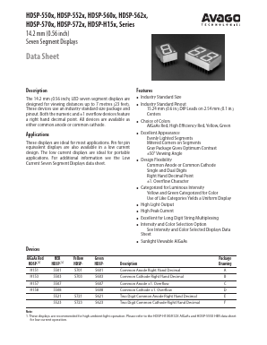 HDSP-5508 Datasheet PDF Avago Technologies